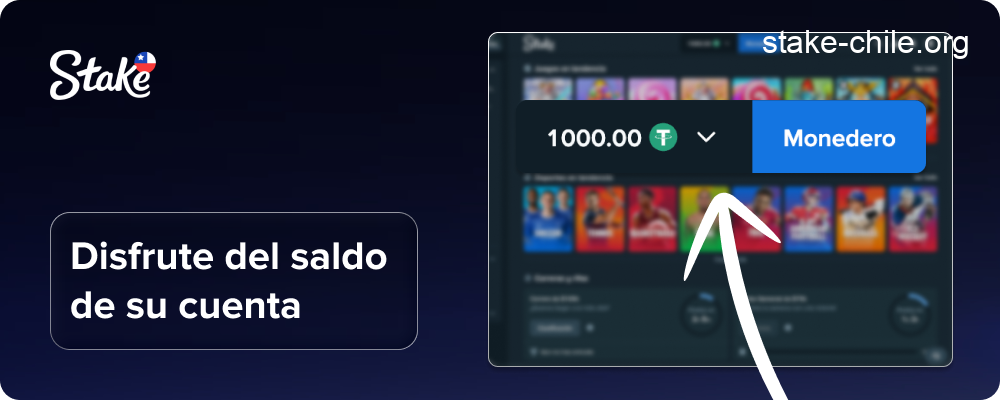 Disfruta del saldo de tu cuenta después de usar el bono en Stake Chile
