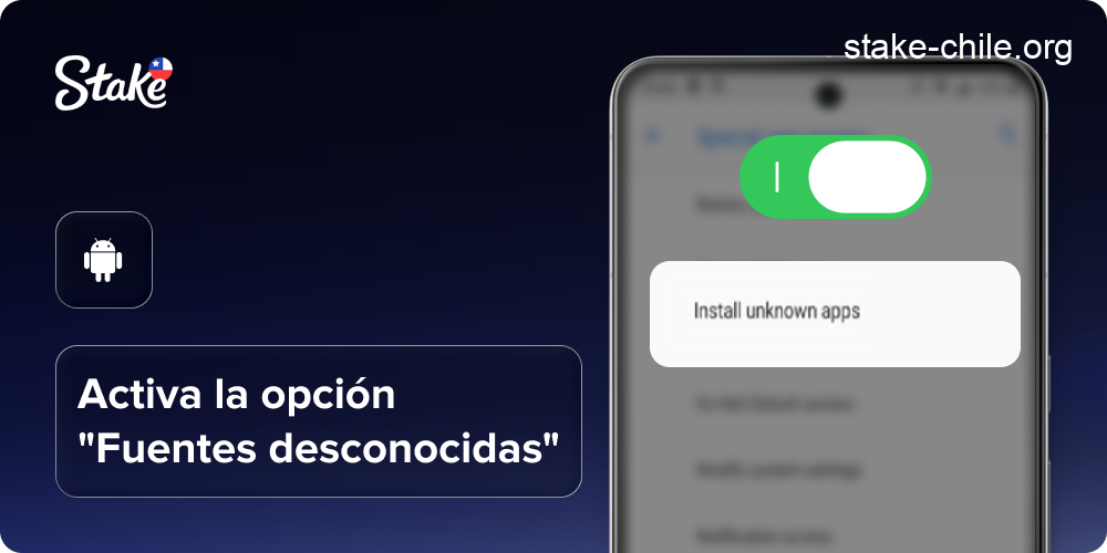 Activa la opción "Instalar aplicaciones desconocidas" en tu dispositivo Android