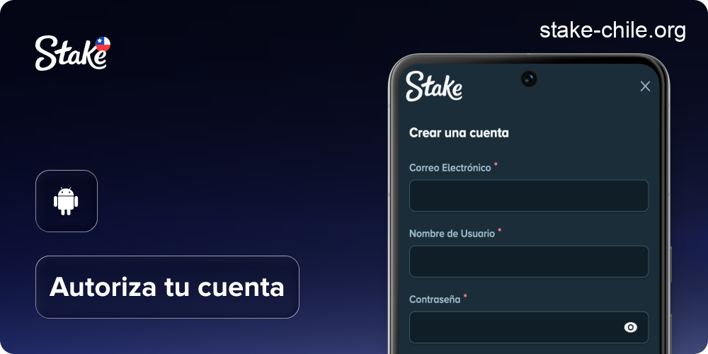 Inicia sesión o crea tu cuenta de Stake en tu dispositivo Android.
