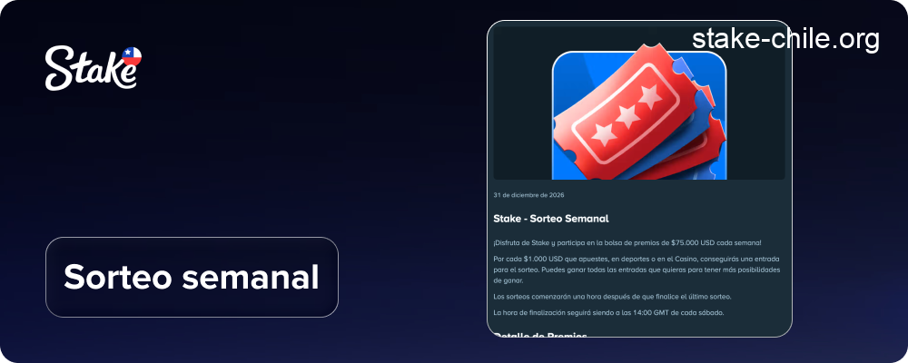 Bono de sorteo semanal en Stake Chile