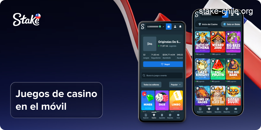 Juegos de casino en Stake: aplicación móvil para dispositivos Android y Apple