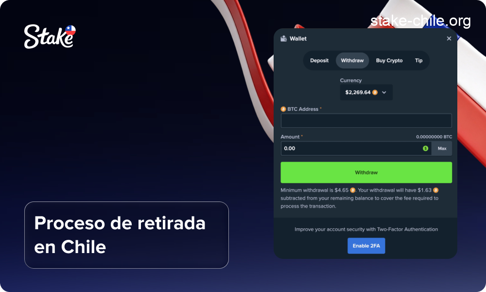 Cómo retirar tus ganancias en Stake Chile